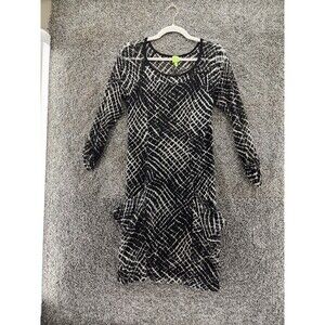 Vintage Adam Jacobs Small Black White Netted whimsigoth Shift Dress